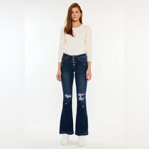 KanCan Jaden Mid Rise Flare Jeans Petite NWT Distressed Flare Jeans Size 9